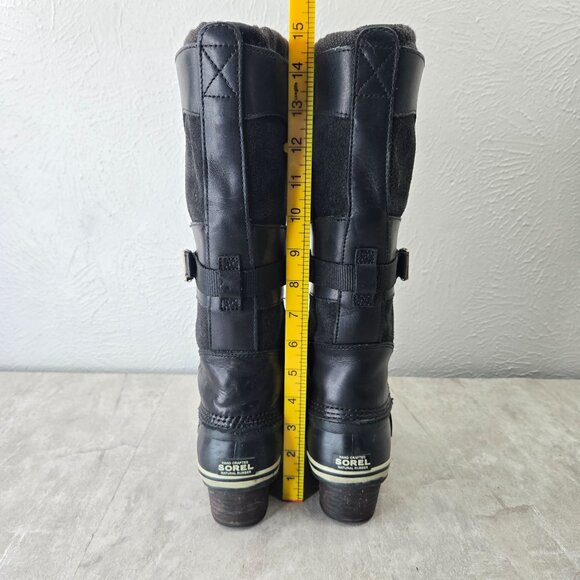 Sorel Knee High Winter Boot 9.5 Black Outdoor Snow Gorpcore Moto Utility Lace Up - Picture 4 of 14